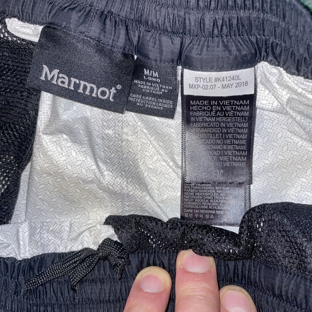 Marmot Pants Mens Medium Nylon Ankle Zip Windbreaker Hiking Outdoor Rain
